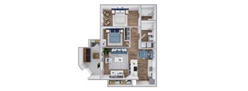 Waterleaf Apartment 3D FP - B3 Renovated