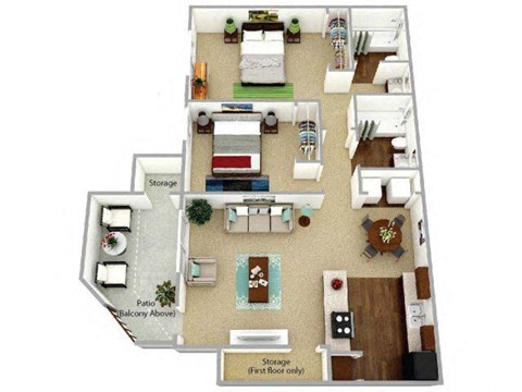 Waterleaf Apartment 3D FP - B3