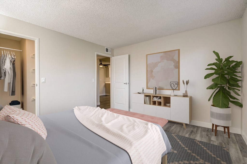 Large bedroom with walk in closet