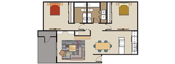 2 Bedroom 2 Bath - Classic