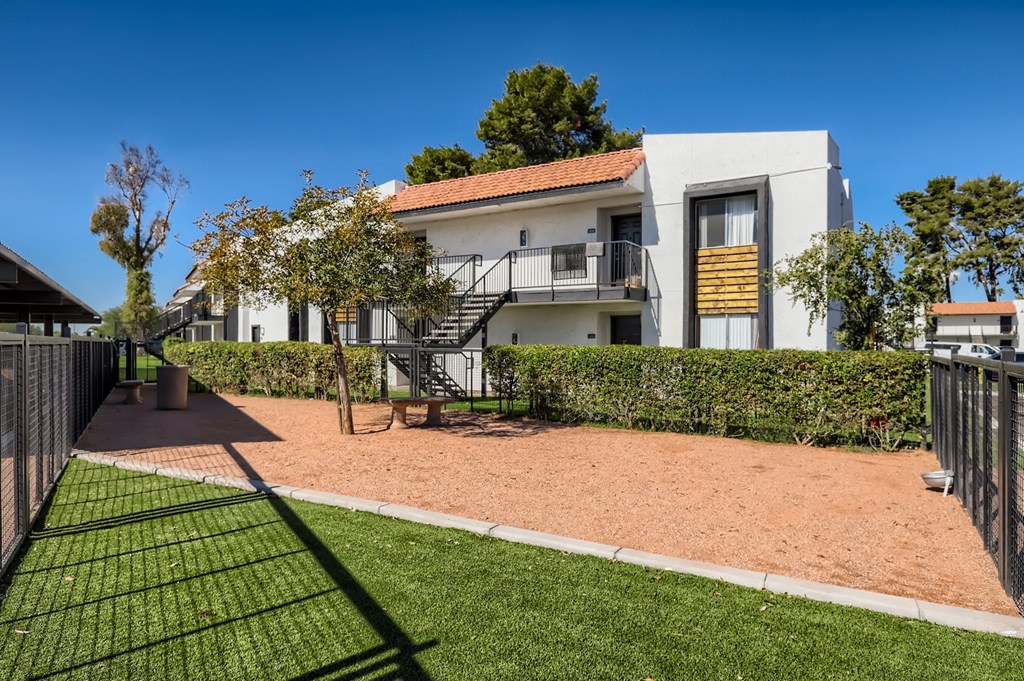 the backyard of a house with a yard and a staircase