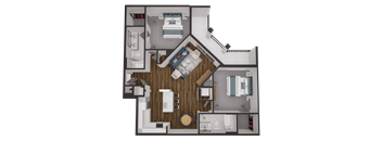 a floor plan of a 2 bedroom apartment
