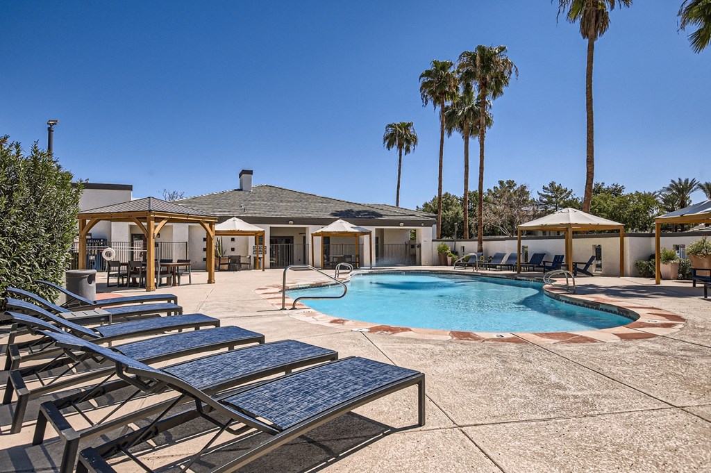 take a dip in the resort style pool