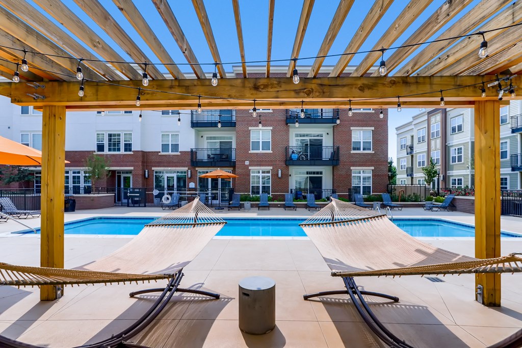 the preserve at ballantyne commons pool with hammocks