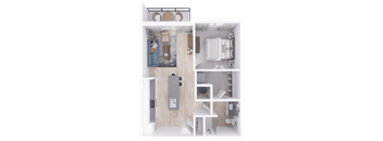 a floor plan of a studio apartment