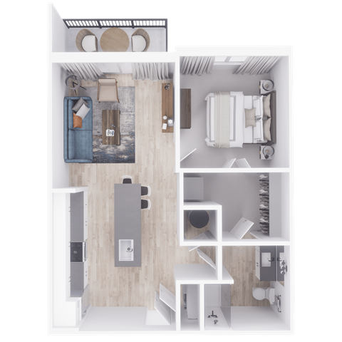 a floor plan of a studio apartment