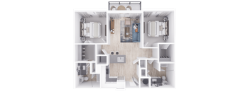 a floor plan of a 3 bedroom apartment
