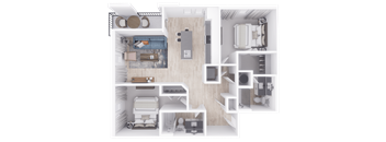 a floor plan of a 1 bedroom apartment