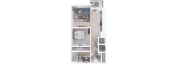 a floor plan of a studio apartment