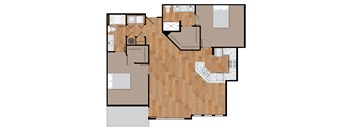 a floor plan of a two story house with wood floors