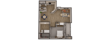 a floor plan of a 1 bedroom apartment