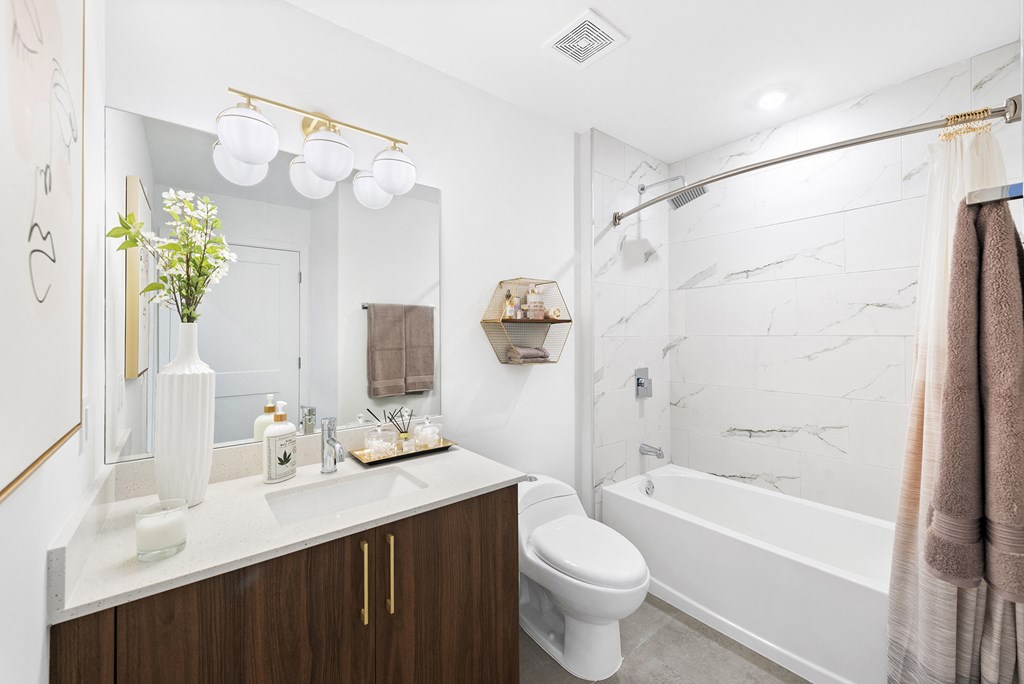 our apartments offer a bathroom with a tub