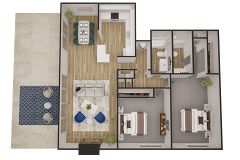 a floor plan of the apartment
