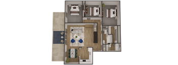 a floor plan of a 1 bedroom apartment