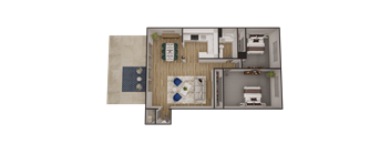 a floor plan of a one bedroom apartment