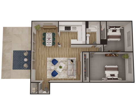a floor plan of a one bedroom apartment