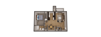 a floor plan of a 1 bedroom apartment