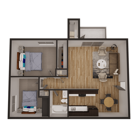 a floor plan of a 2 bedroom apartment