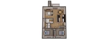 a floor plan of a 2 bedroom apartment