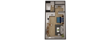 a floor plan of a one bedroom apartment