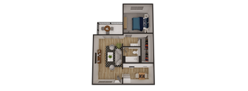 a floor plan of a one bedroom apartment