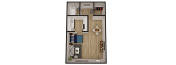 a floor plan of a one bedroom apartment