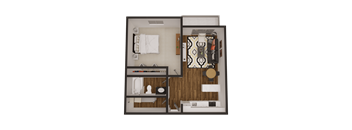a floor plan of a one bedroom apartment