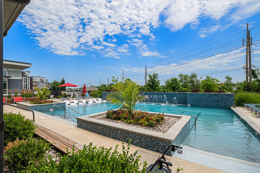 take a dip in the resort style pool
