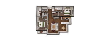 a floor plan of a 3 bedroom apartment