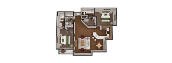 a floor plan of a house with a bedroom and a living room