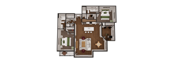 a floor plan of a house with a bedroom and a living room