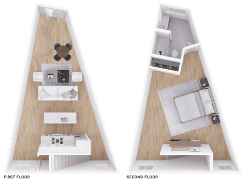 a floor plan of a house with a bedroom and a living room