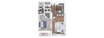 a floor plan of a 1 bedroom apartment