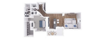 a floor plan of a 1 bedroom apartment