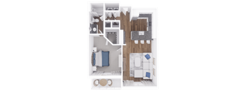 a floor plan of a 1 bedroom apartment