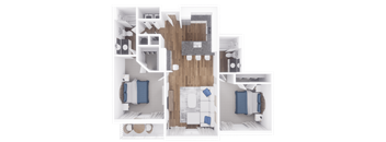 a floor plan of a 3 bedroom apartment