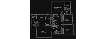 3 Bed 3 Bath Floor Plan at Sundance Apartment Homes, Milton, Washington