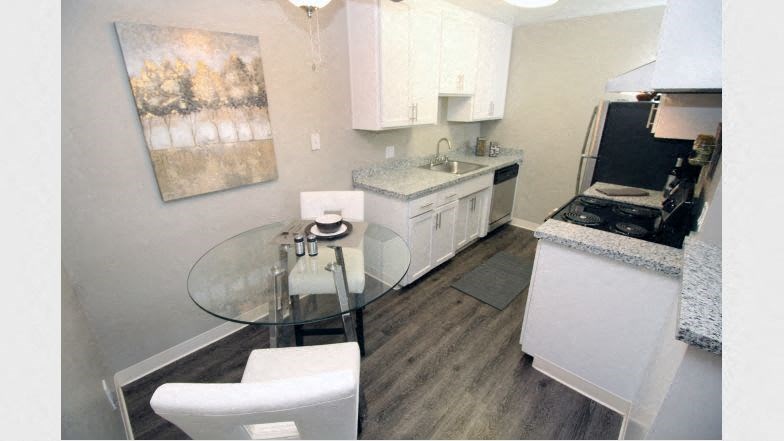 Kitchen with appliances at Aspire Sacramento Apartments, California, 95825