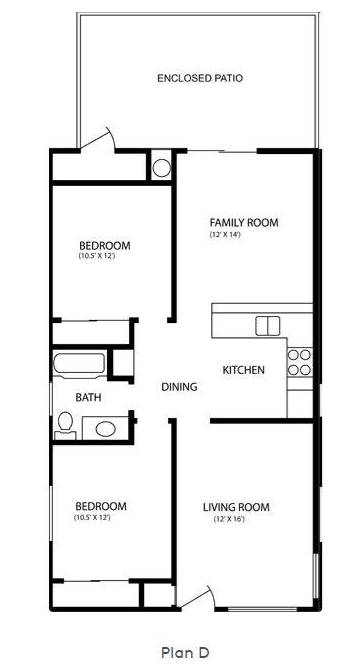 2 Bed 1 Bath Floor Plan  at Aspire Seneca, Victorville, CA