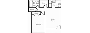 650 Square Foot One Bedroom
