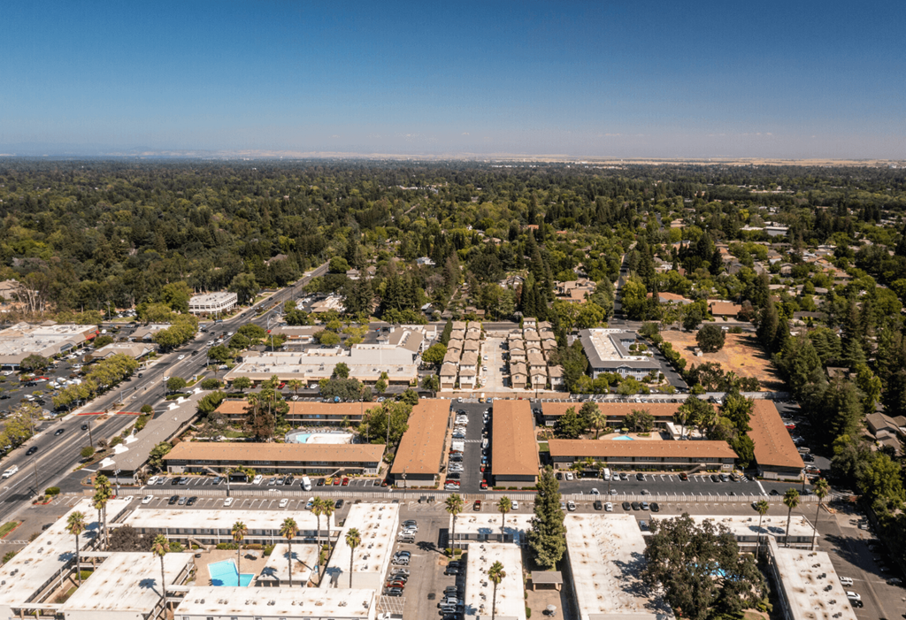 an aerial view of the city at Aspire Sacramento Apartments, Sacramento, 95825