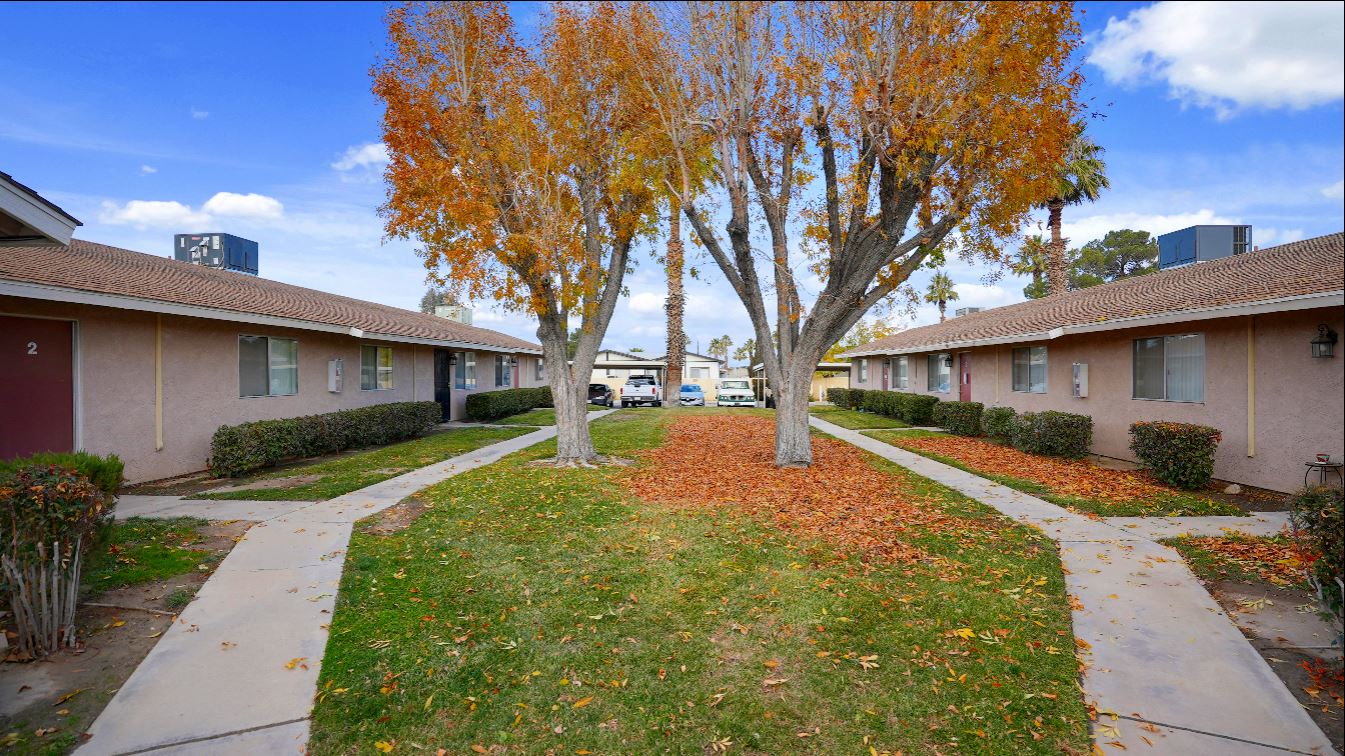our apartments offer a walkway to the parking lot at Aspire Seneca, Victorville, 92392