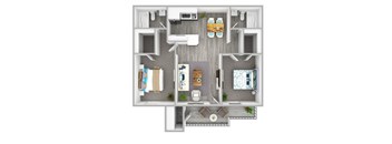 bedroom floor plan an in 3d