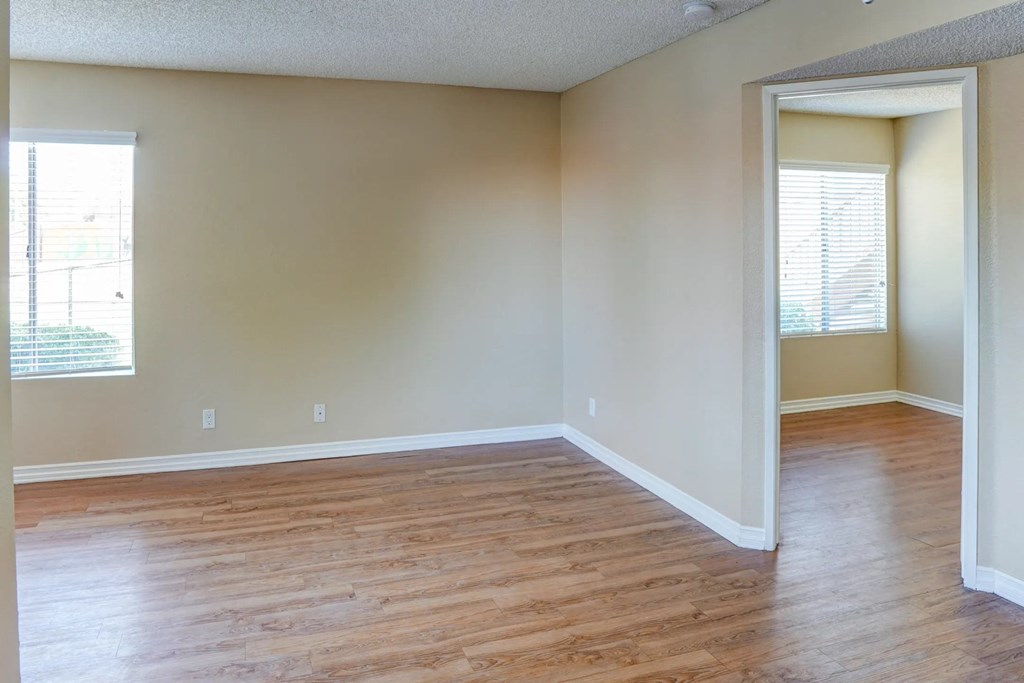 Bedroom with wooden floor at The Arches at Regional Center West Apartments, Palmdale, California