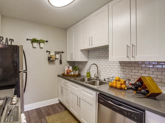 Apartments for Rent in Temecula- Vista Promenade- Stainless-Steel Appliances with Tile Backsplash and Modern-Style Cabinets