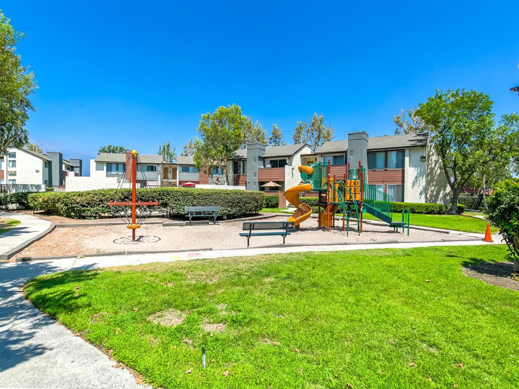 Playground with Grass Area at Avante Apartments, Ontario, CA, 91764