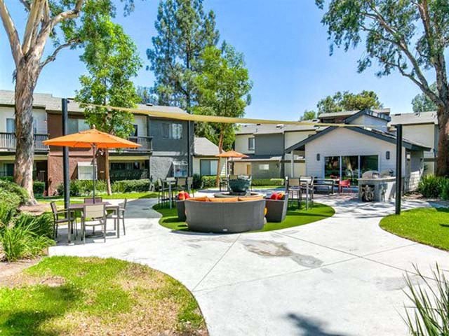 Expansive Courtyard at Encore Featuring Various Lounge Areas and Outdoor Amenities at Encore Apartments, Ontario, California
