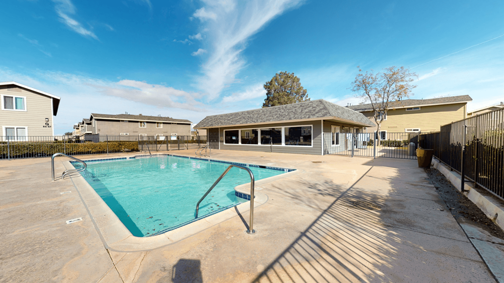 Pool Next to the Fitness Center at Aspire High Desert Apartments, Victorville, California