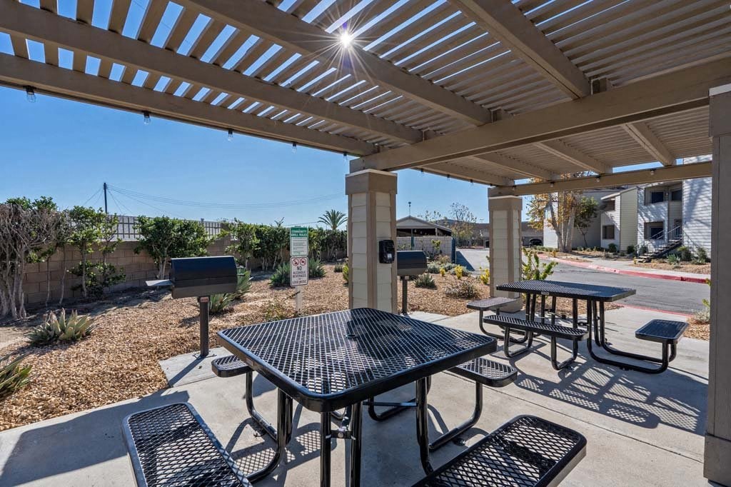 take a break at our picnic tables in the shade at Aspire Rialto, California, 92376