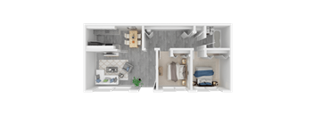 Two Bedroom  Floor Plan at Aspire Sacramento Apartments, California, 95825